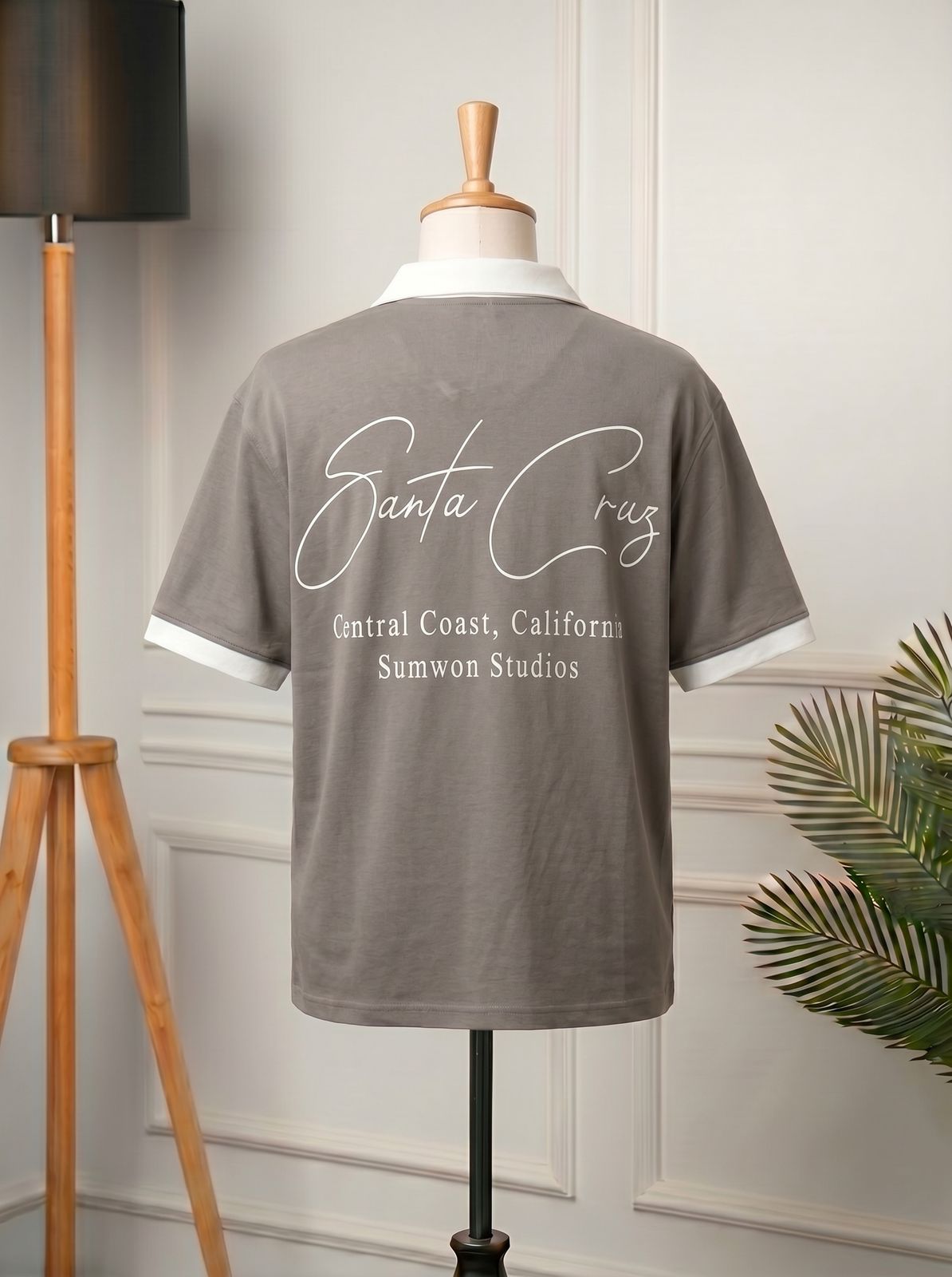 WHITE COLLAR POLO|POLO SHIRT FOR MEN|GREY