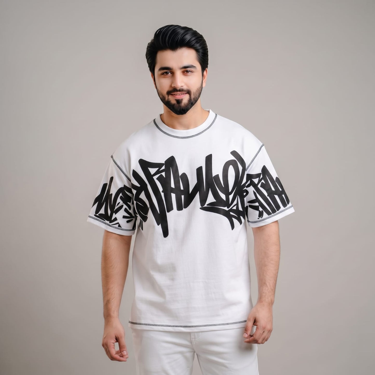 EMPOSED PRINTED DROPSHOULDERS